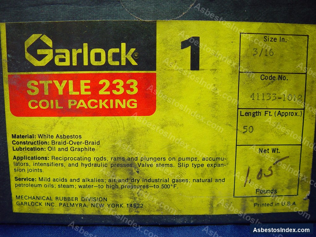 Garlock Sealing Technologies · Label / Packaging — Garlock Sealing Technologies